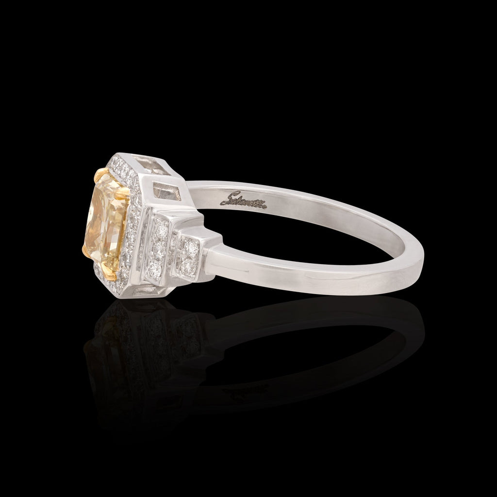 Fantastic Natural Yellow Diamond Ring by Salavetti
