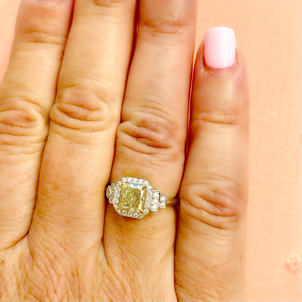 Fantastic Natural Yellow Diamond Ring by Salavetti