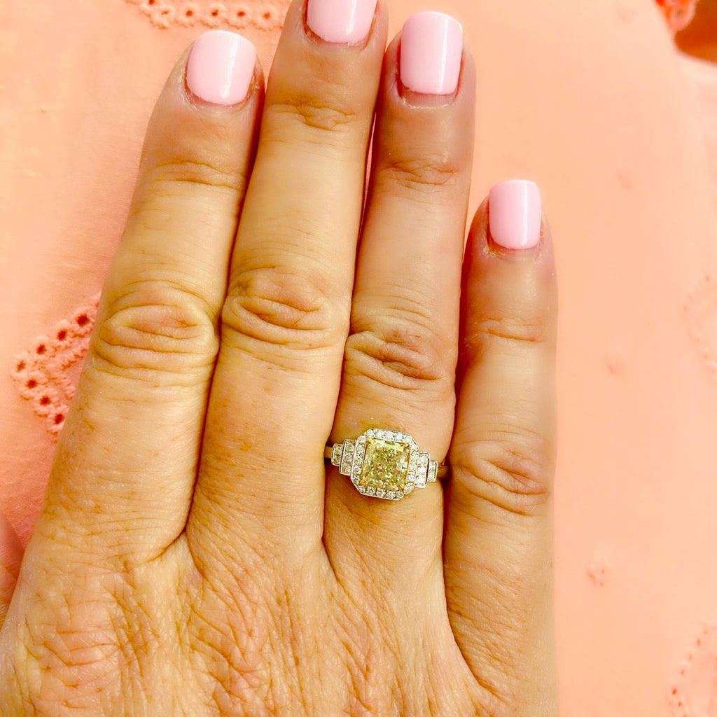 Fantastic Natural Yellow Diamond Ring by Salavetti