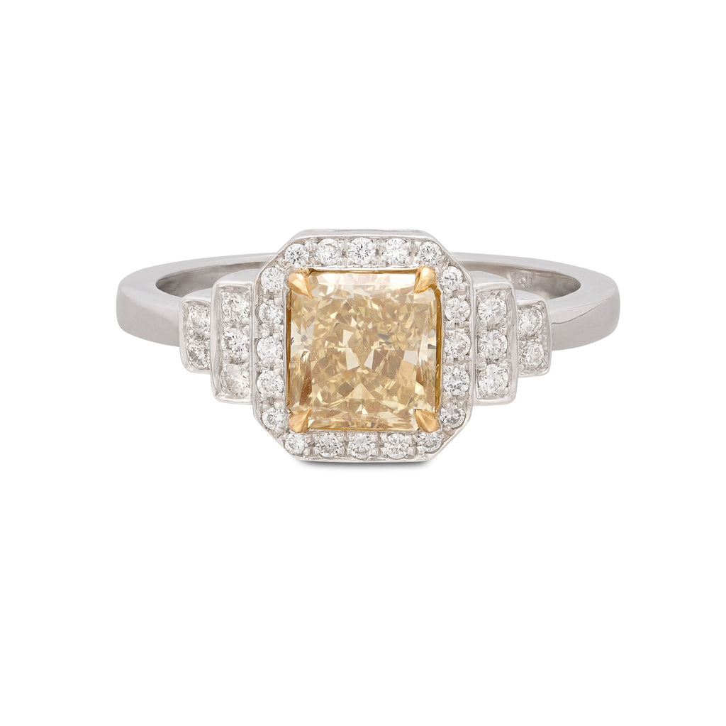 Fantastic Natural Yellow Diamond Ring by Salavetti