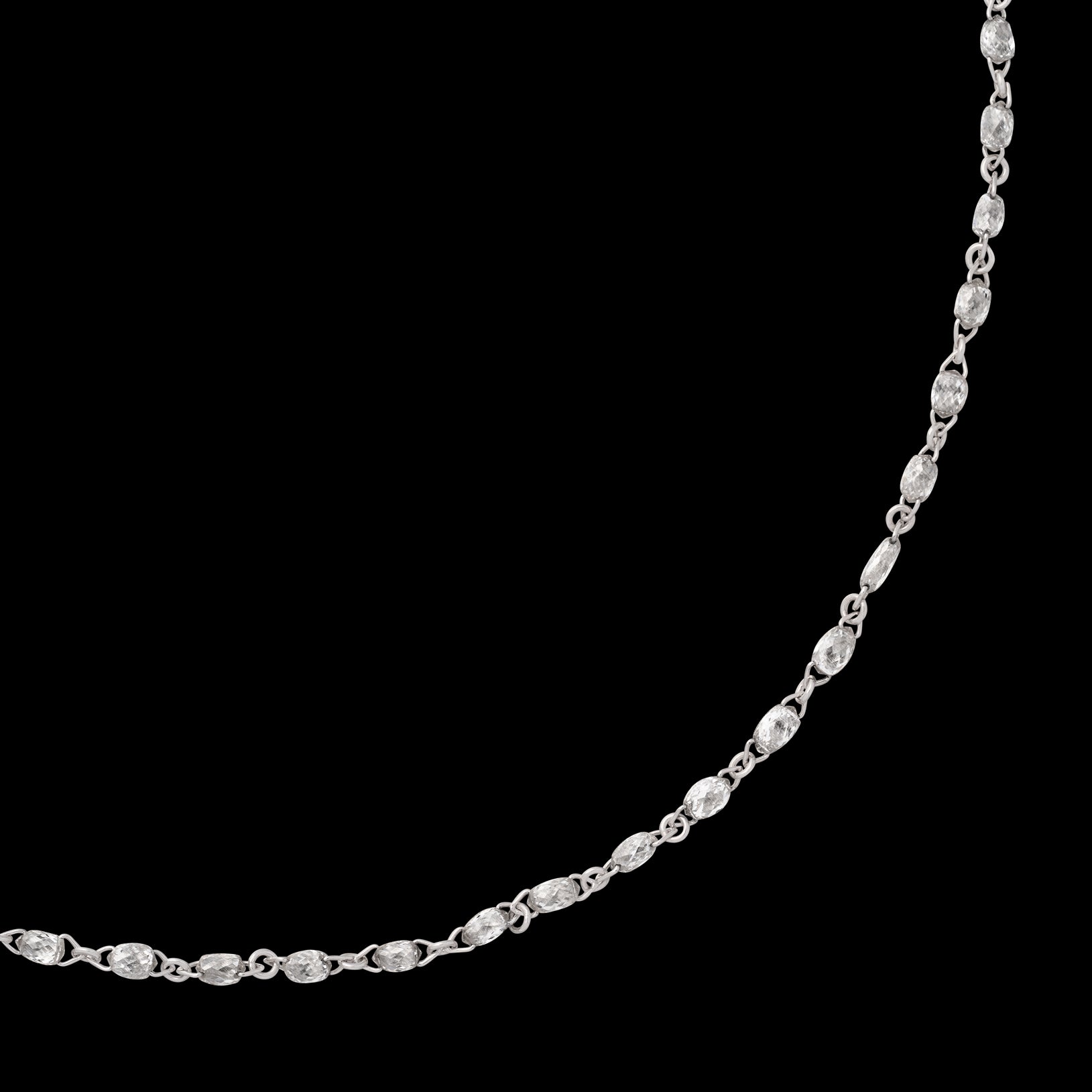 Diamond Necklace White Gold Fine Chain Necklace 9ct White Gold