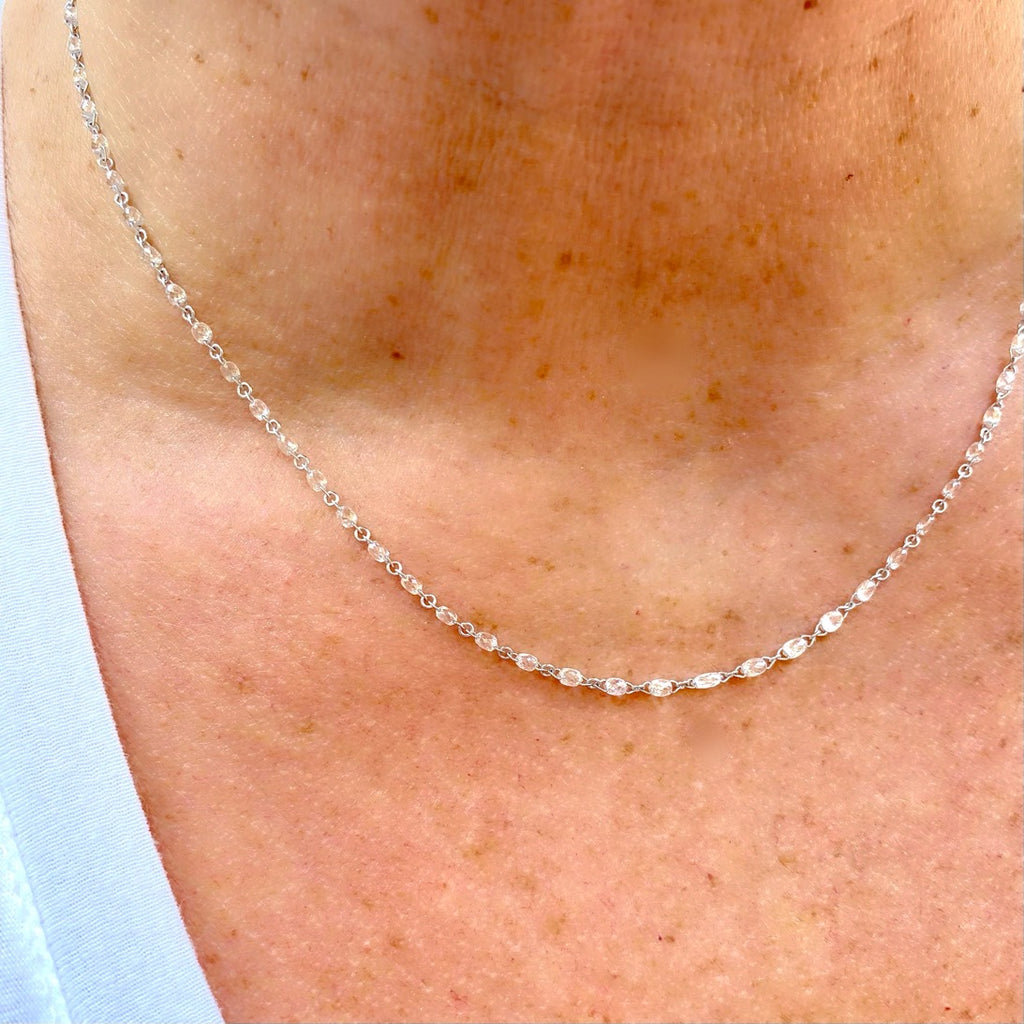 7.57 Carat Diamond Necklace in 18kt White Gold
