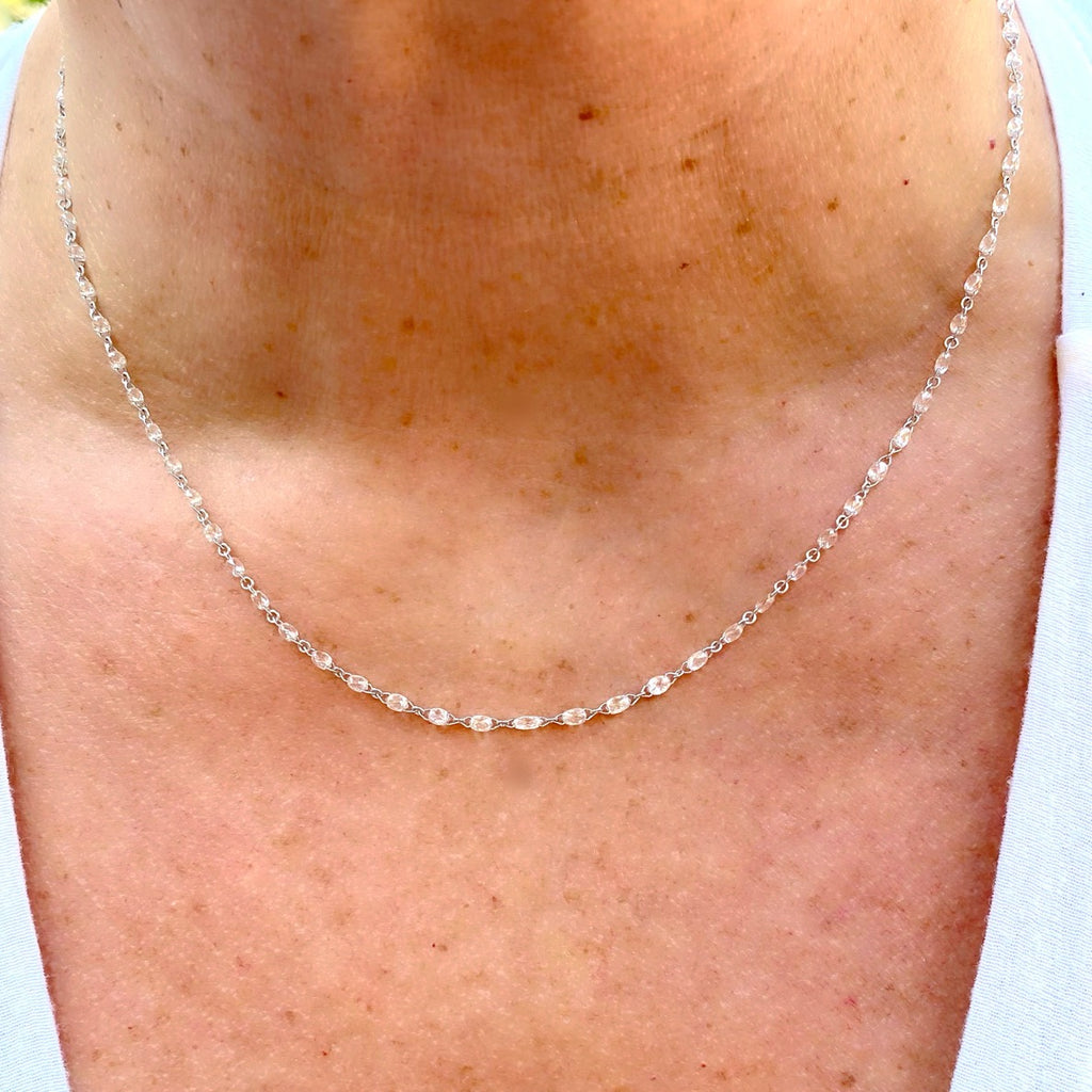 7.57 Carat Diamond Necklace in 18kt White Gold