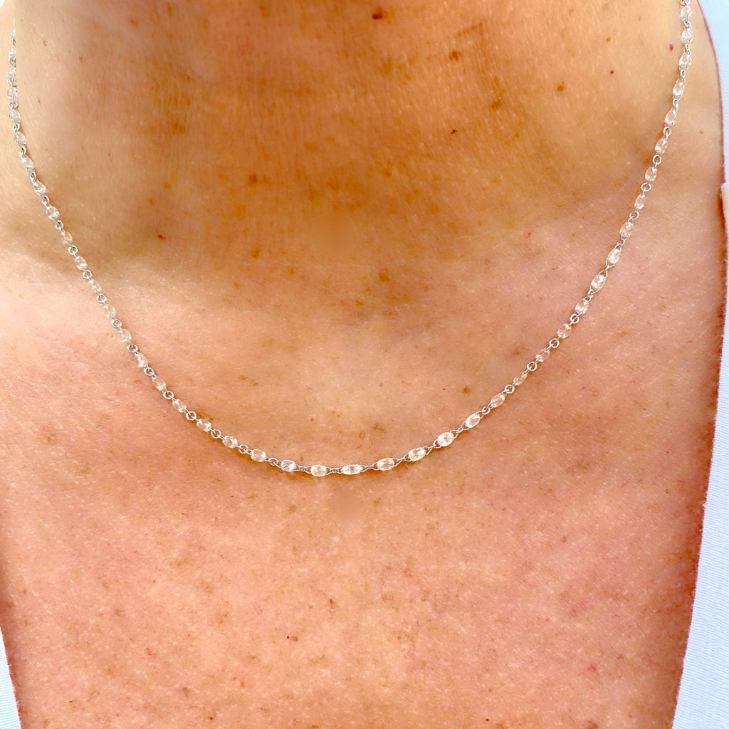 7.57 Carat Diamond Necklace in 18kt White Gold