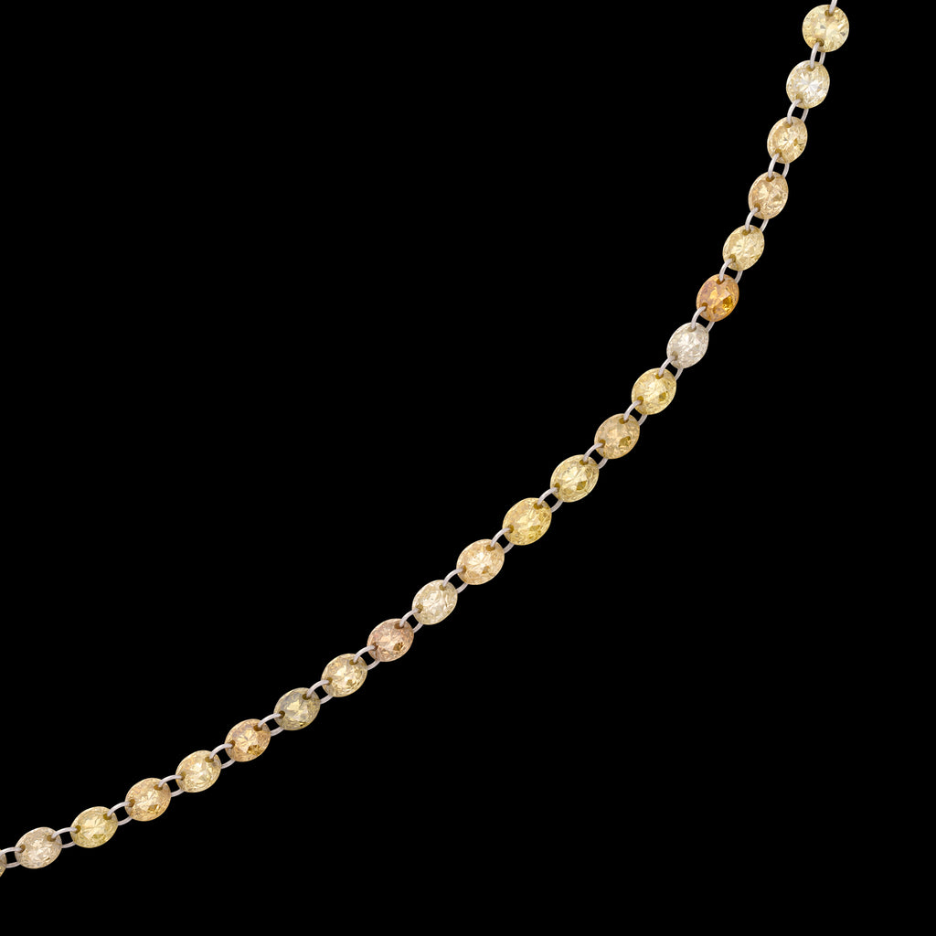 Yellow, White & Champagne 18kt Diamond Necklace
