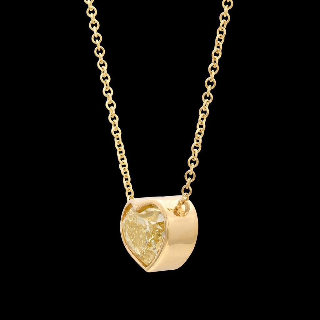 Fancy 2.0-ct. Yellow Heart Diamond Necklace