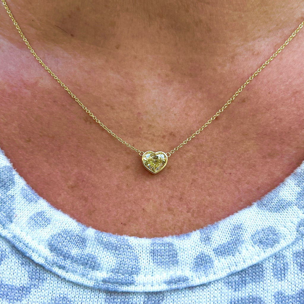 Fancy 2.0-ct. Yellow Heart Diamond Necklace