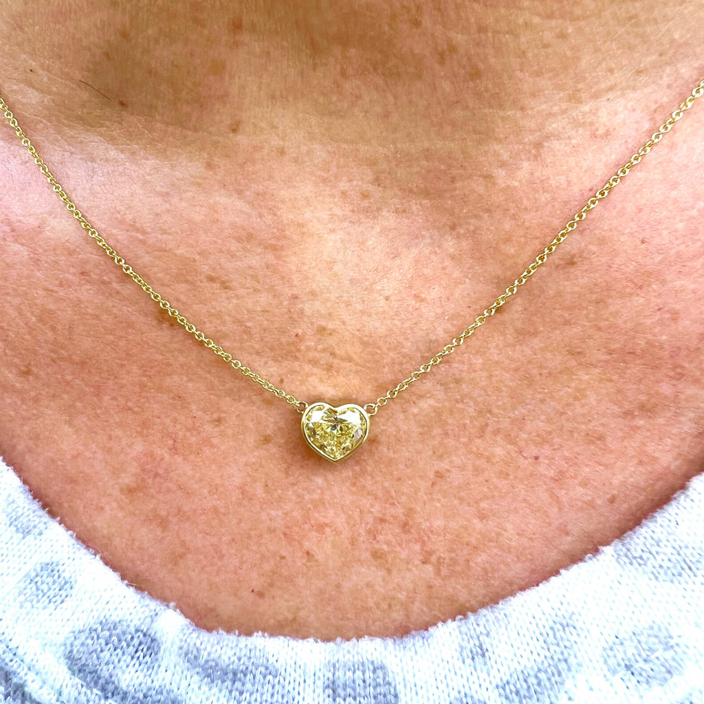 Fancy 2.0-ct. Yellow Heart Diamond Necklace