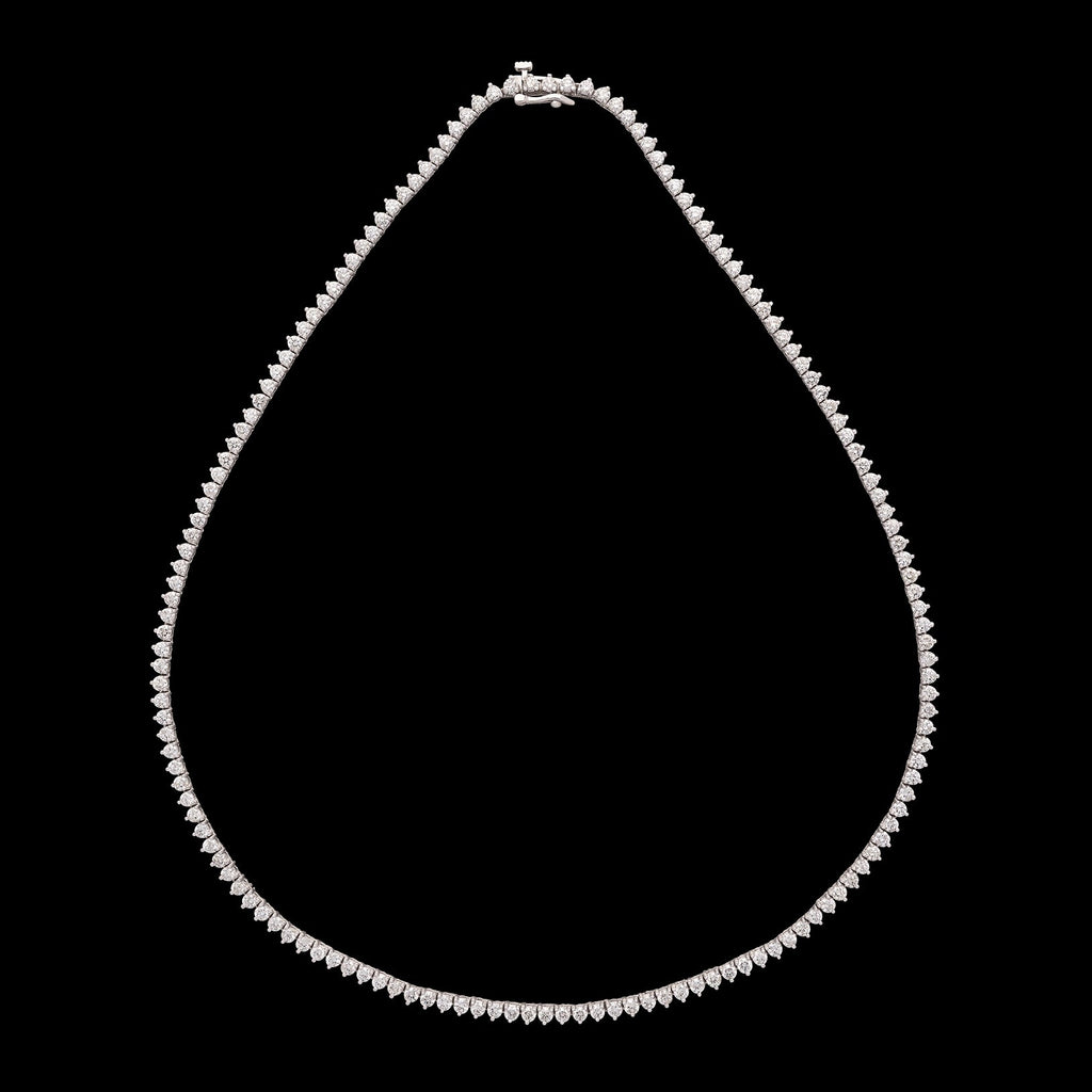 Diamond and 14k White Gold Riviere Necklace
