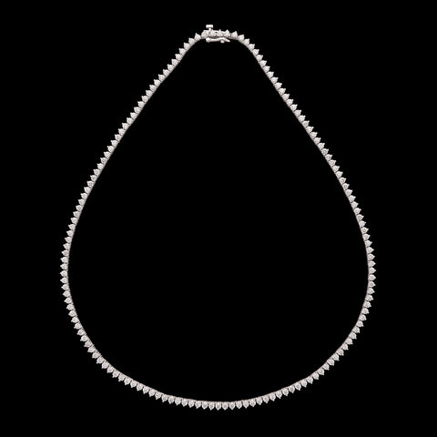 Diamond and 14k White Gold Riviere Necklace