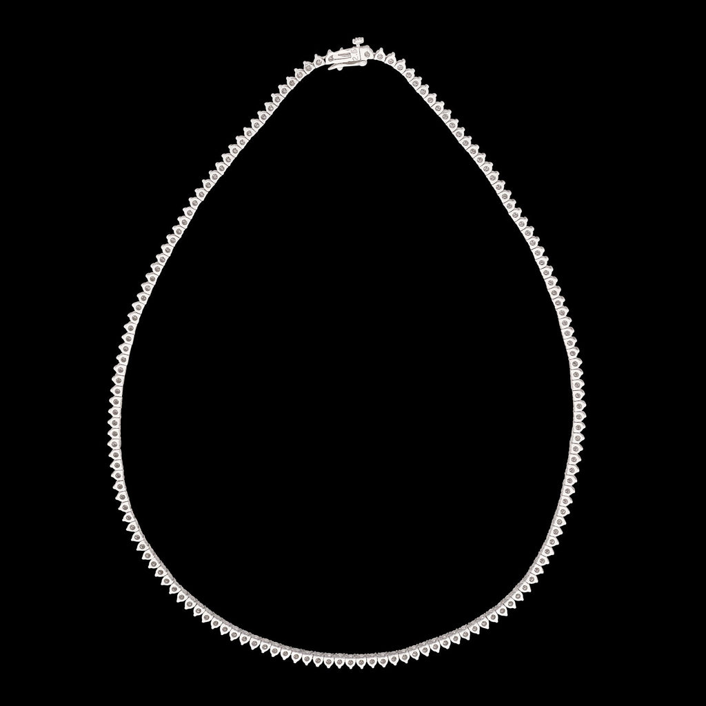 Diamond and 14k White Gold Riviere Necklace