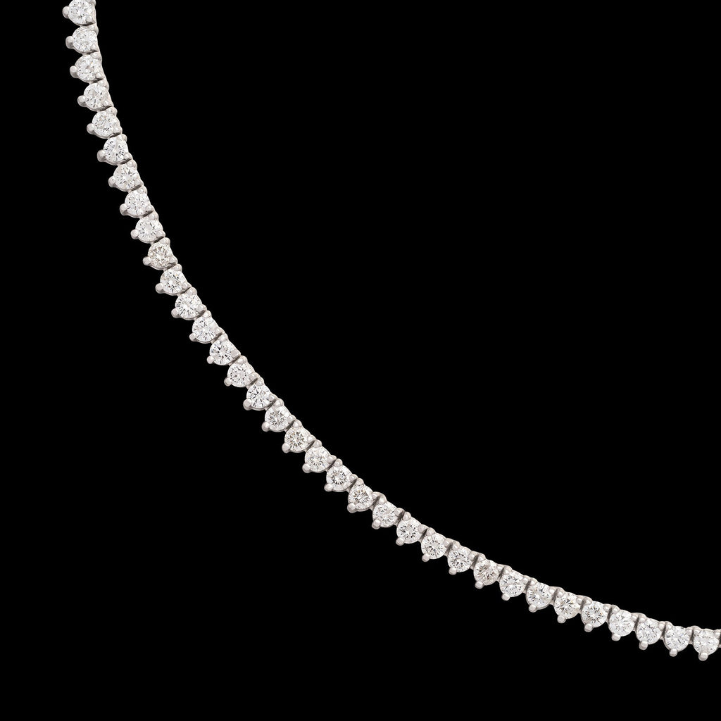 Diamond and 14k White Gold Riviere Necklace