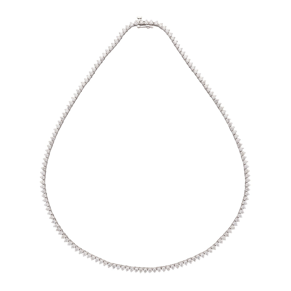 Diamond and 14k White Gold Riviere Necklace