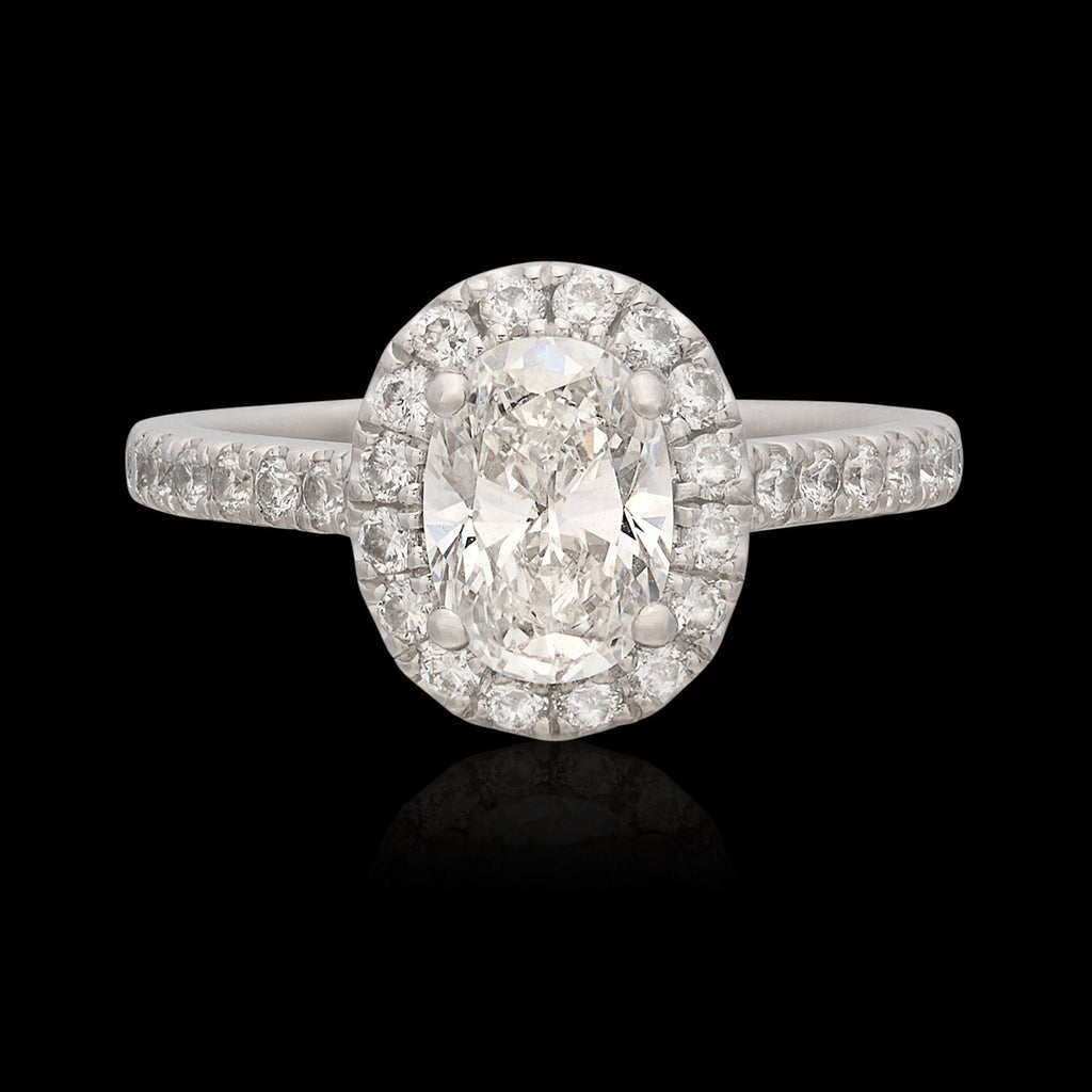 GIA 1.05-cts. F/VS1 Oval Diamond & Platinum Engagement Ring