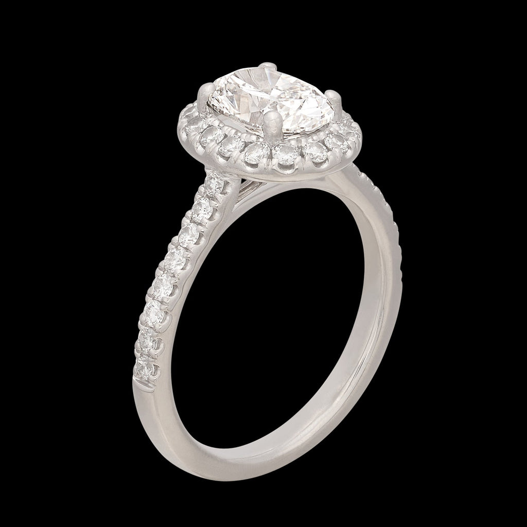 GIA 1.05-cts. F/VS1 Oval Diamond & Platinum Engagement Ring
