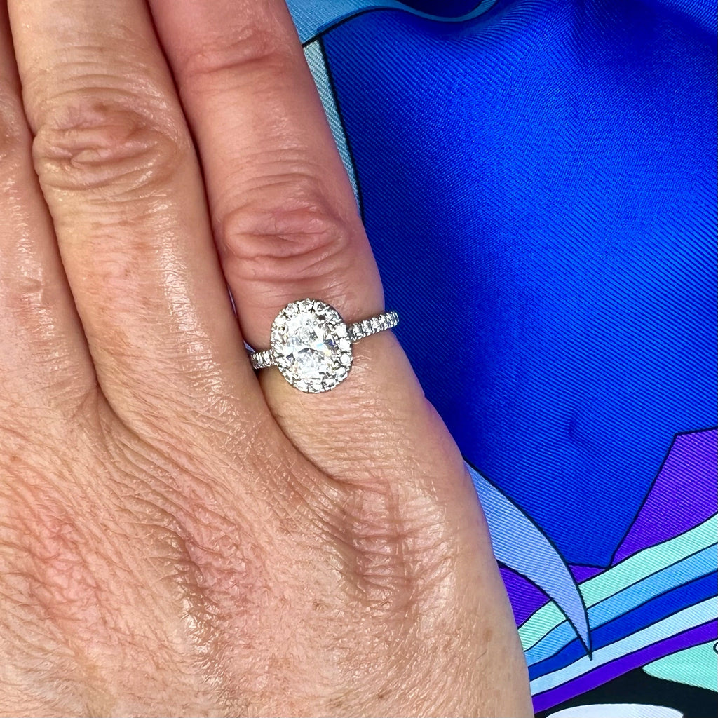 GIA 1.05-cts. F/VS1 Oval Diamond & Platinum Engagement Ring