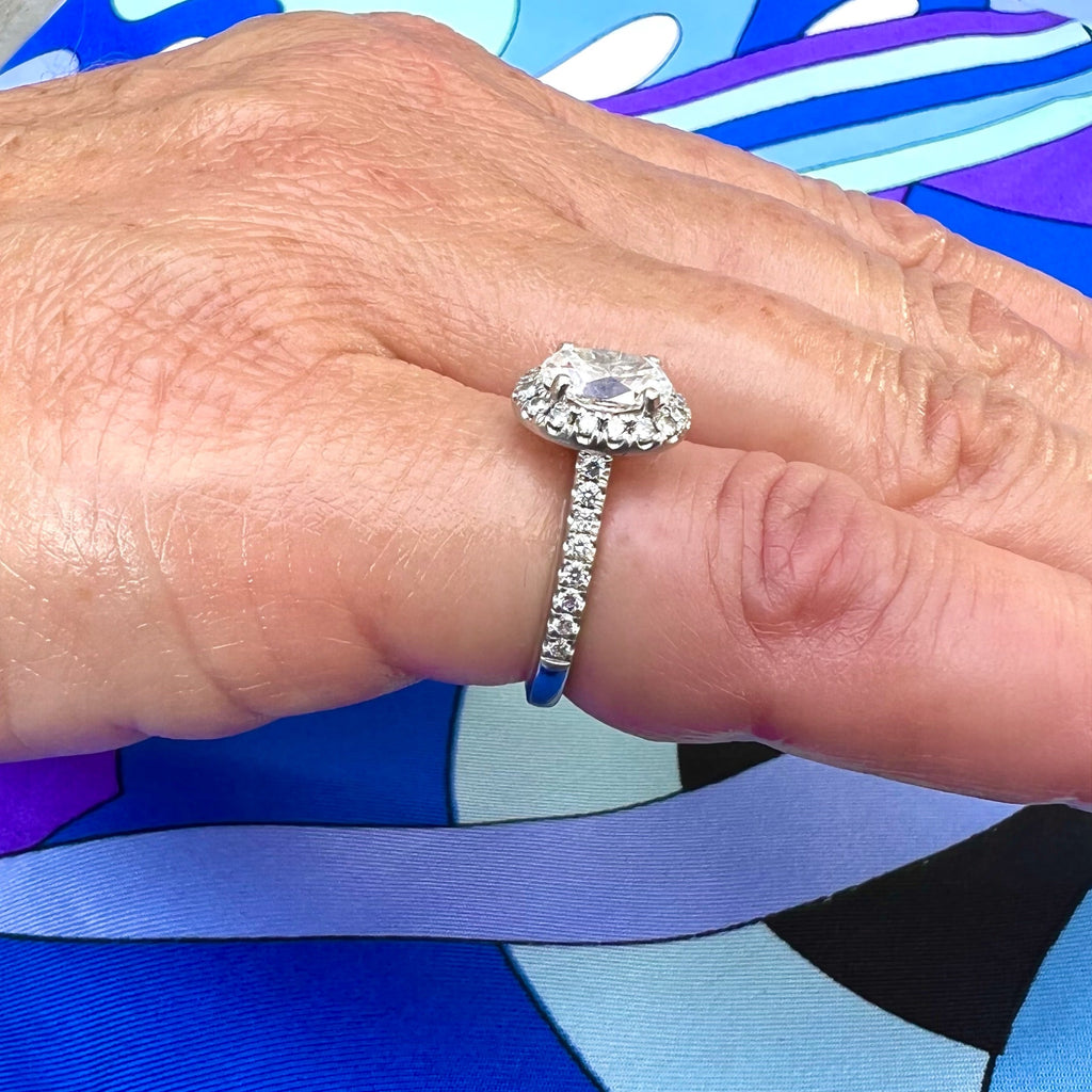 GIA 1.05-cts. F/VS1 Oval Diamond & Platinum Engagement Ring