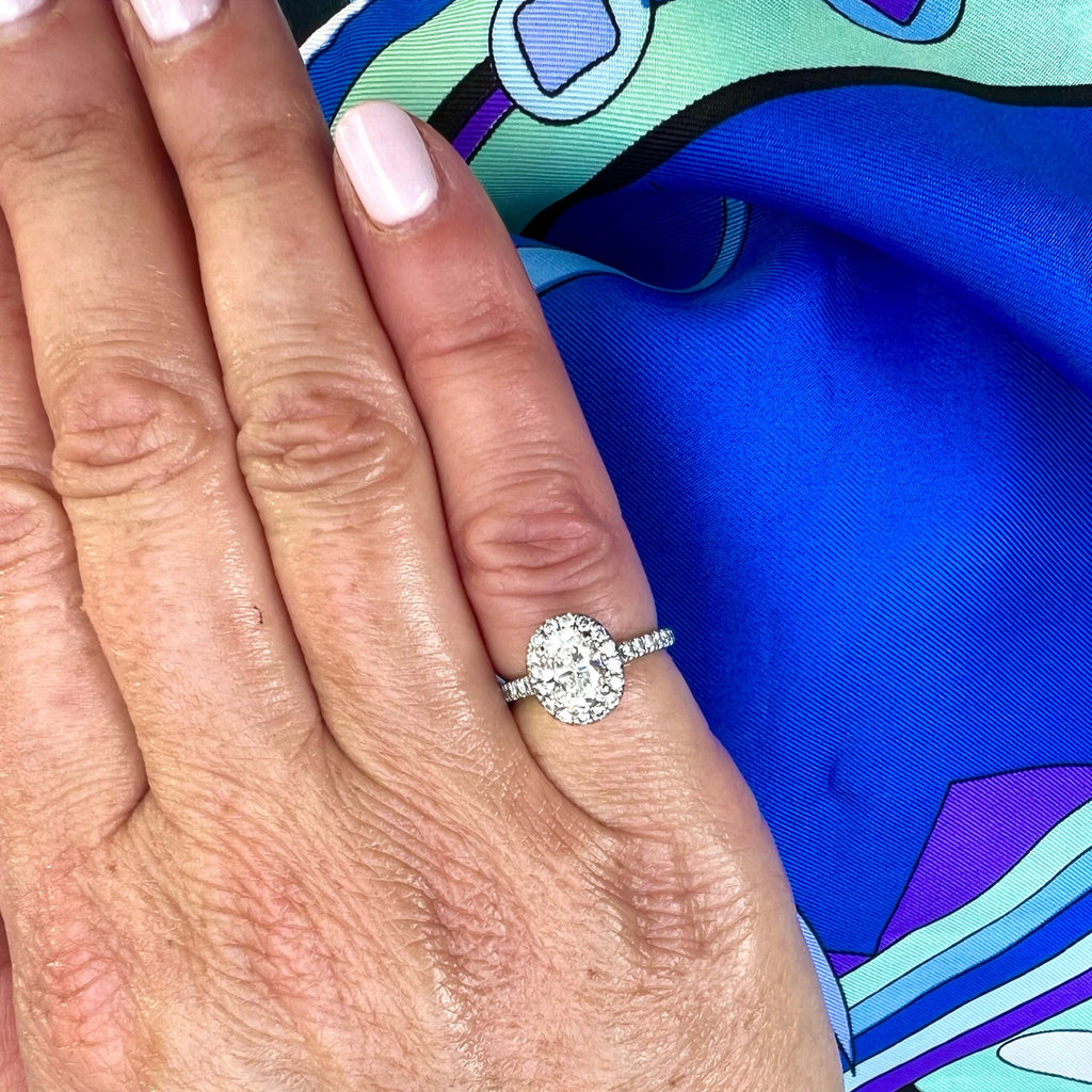 GIA 1.05-cts. F/VS1 Oval Diamond & Platinum Engagement Ring