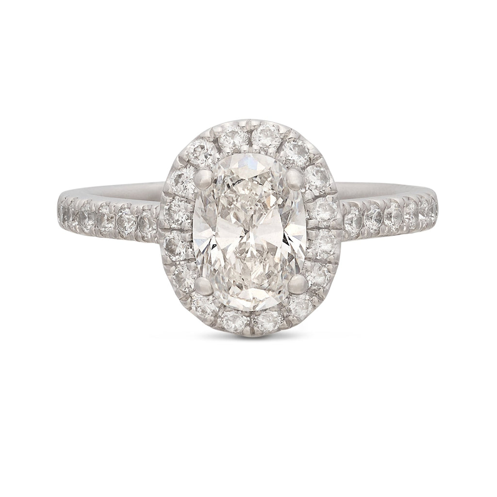 GIA 1.05-cts. F/VS1 Oval Diamond & Platinum Engagement Ring