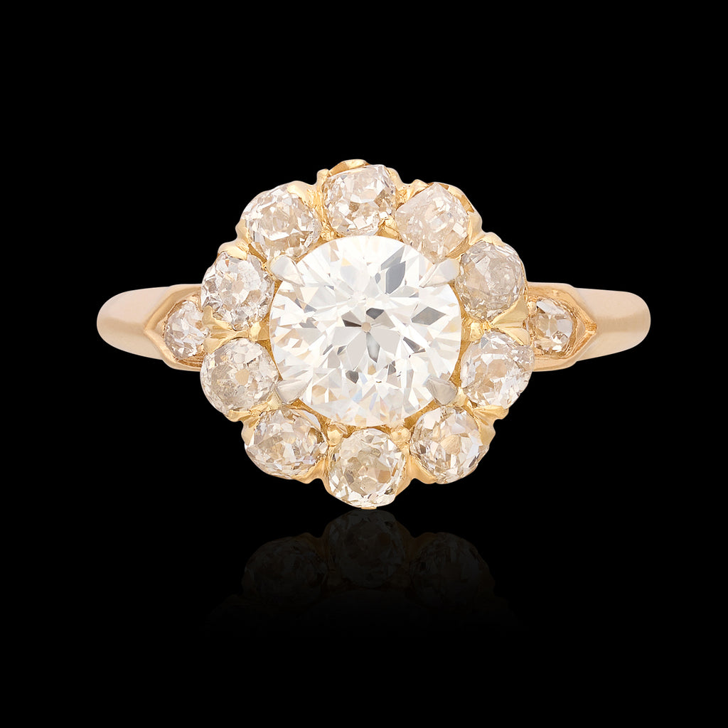GIA 1.02-ct. Diamond & 18k Gold Antique Ring