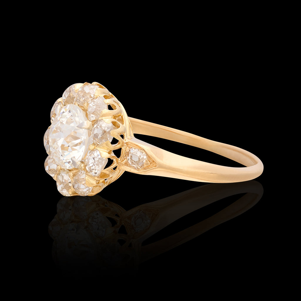GIA 1.02-ct. Diamond & 18k Gold Antique Ring