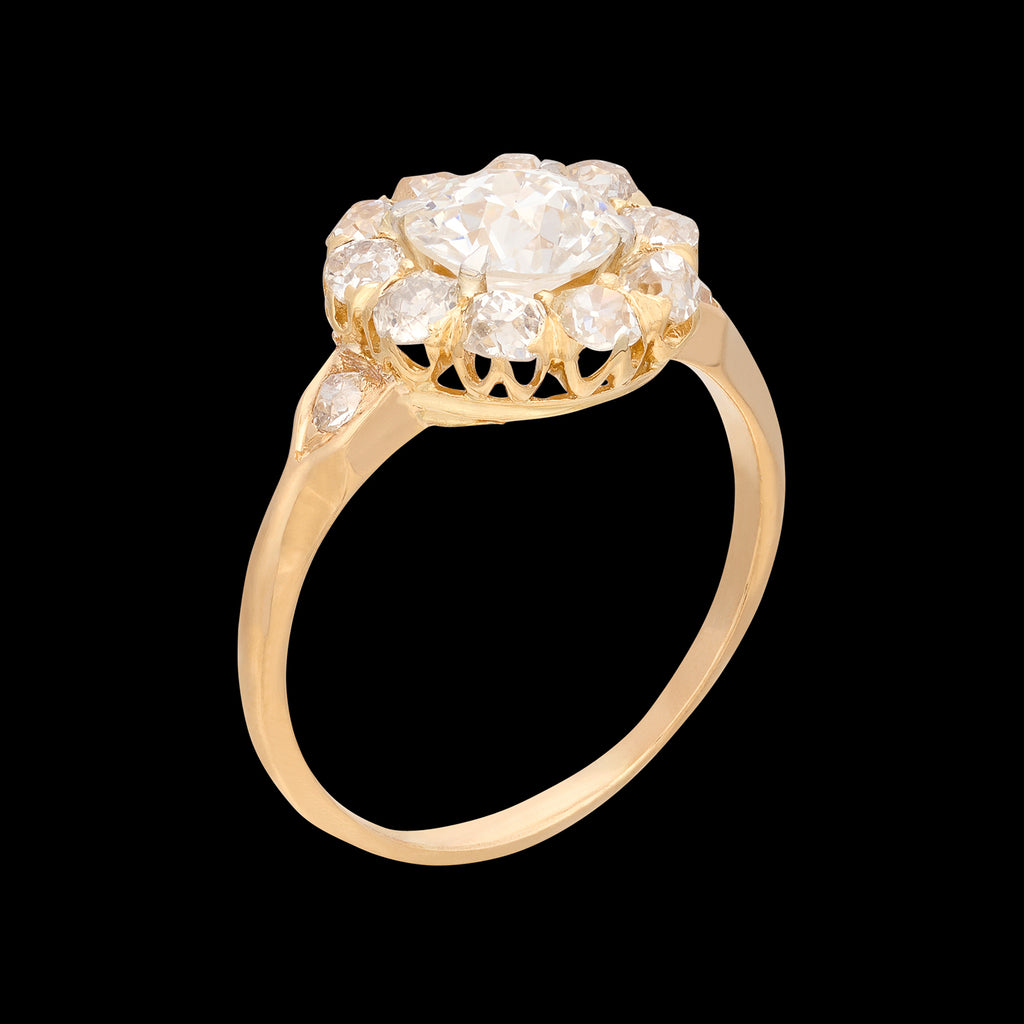 GIA 1.02-ct. Diamond & 18k Gold Antique Ring