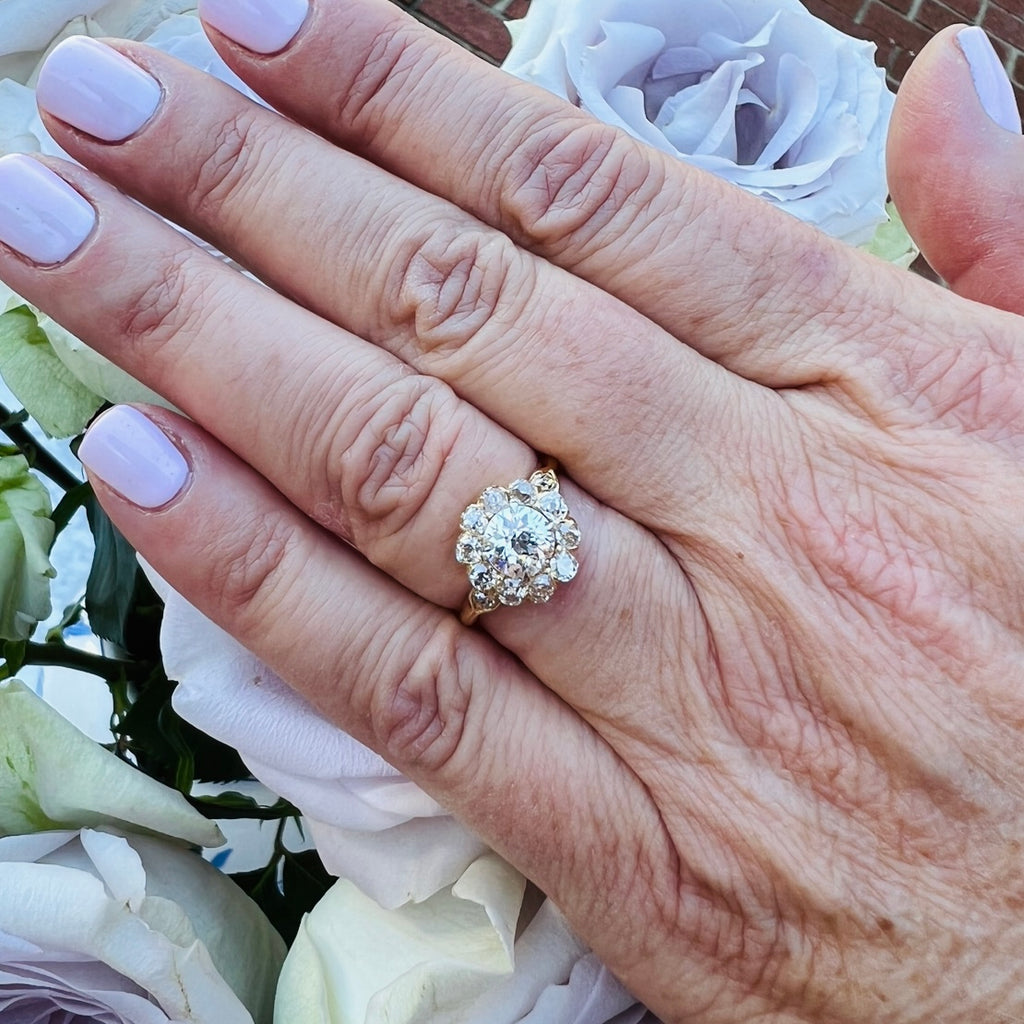 GIA 1.02-ct. Diamond & 18k Gold Antique Ring