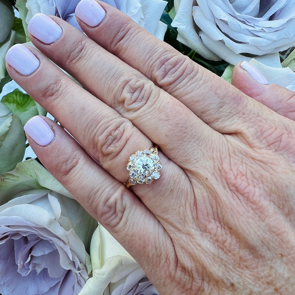 GIA 1.02-ct. Diamond & 18k Gold Antique Ring