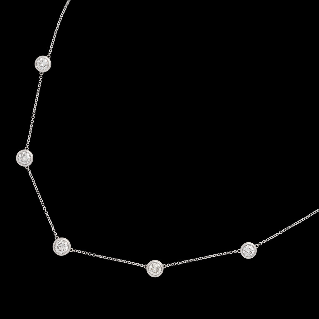 Phenomenal 3.01ct 18kt White Gold Diamonds By The Yard Necklace