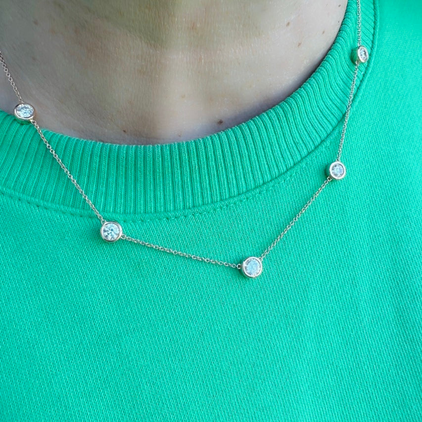 Phenomenal 3.01ct 18kt White Gold Diamonds By The Yard Necklace