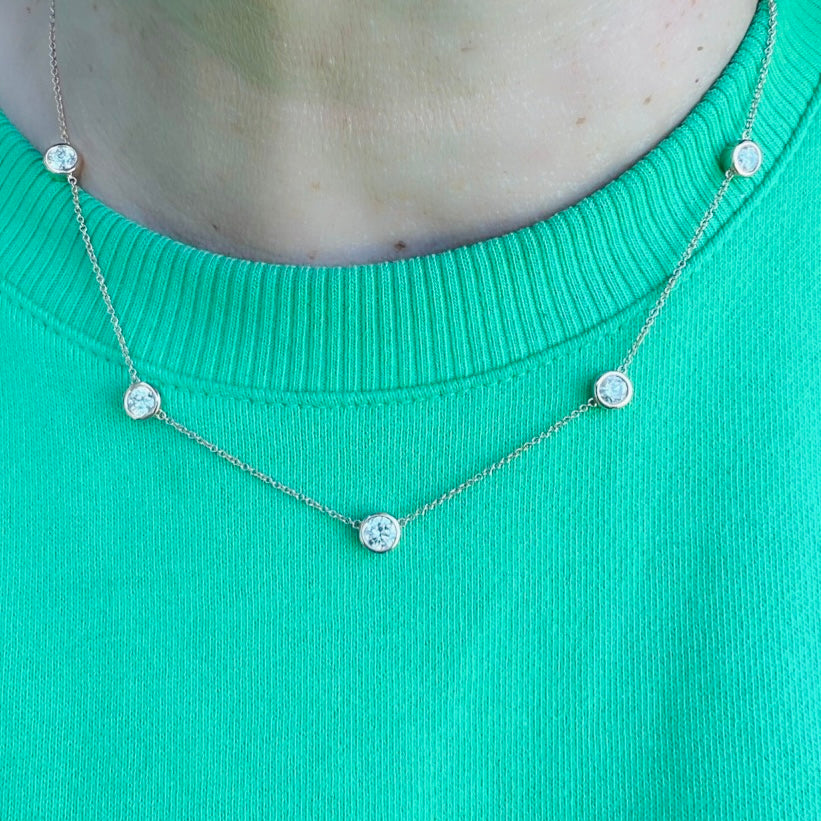 Phenomenal 3.01ct 18kt White Gold Diamonds By The Yard Necklace