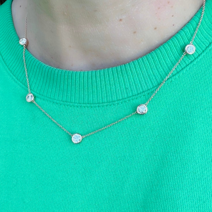 Phenomenal 3.01ct 18kt White Gold Diamonds By The Yard Necklace