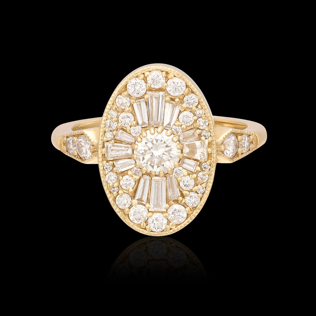 Estate Yellow Gold Multi-Diamond Ring