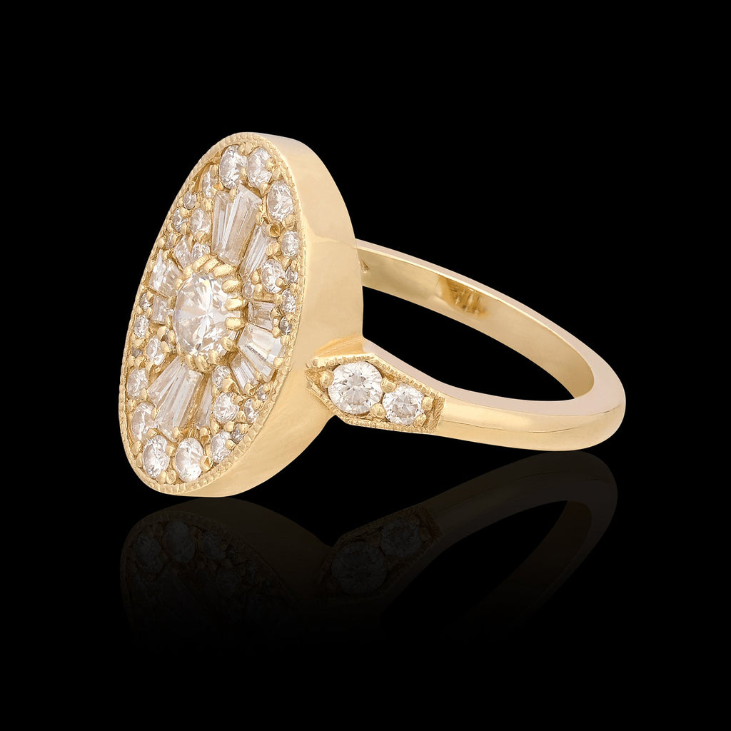 Estate Yellow Gold Multi-Diamond Ring