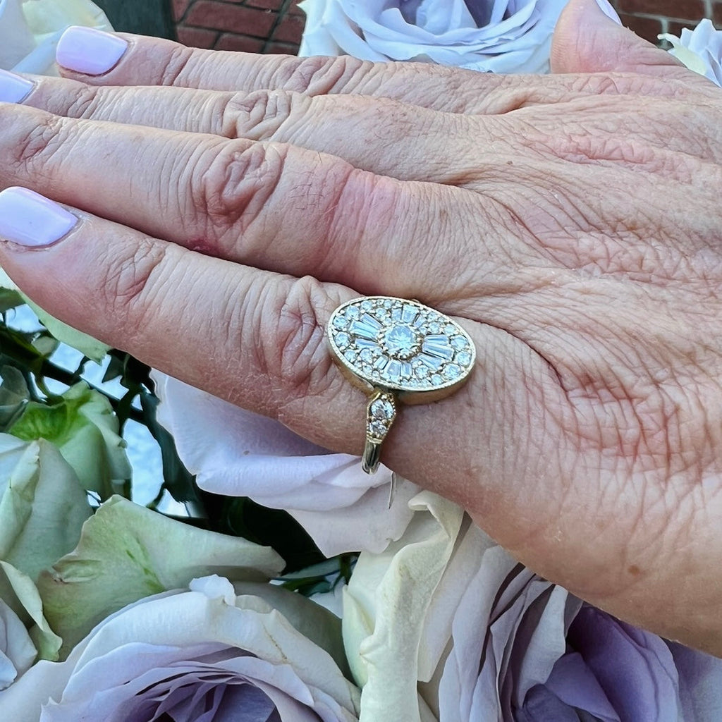 Estate Yellow Gold Multi-Diamond Ring