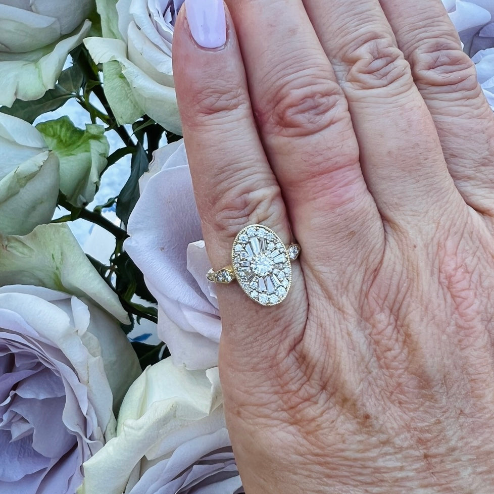 Estate Yellow Gold Multi-Diamond Ring