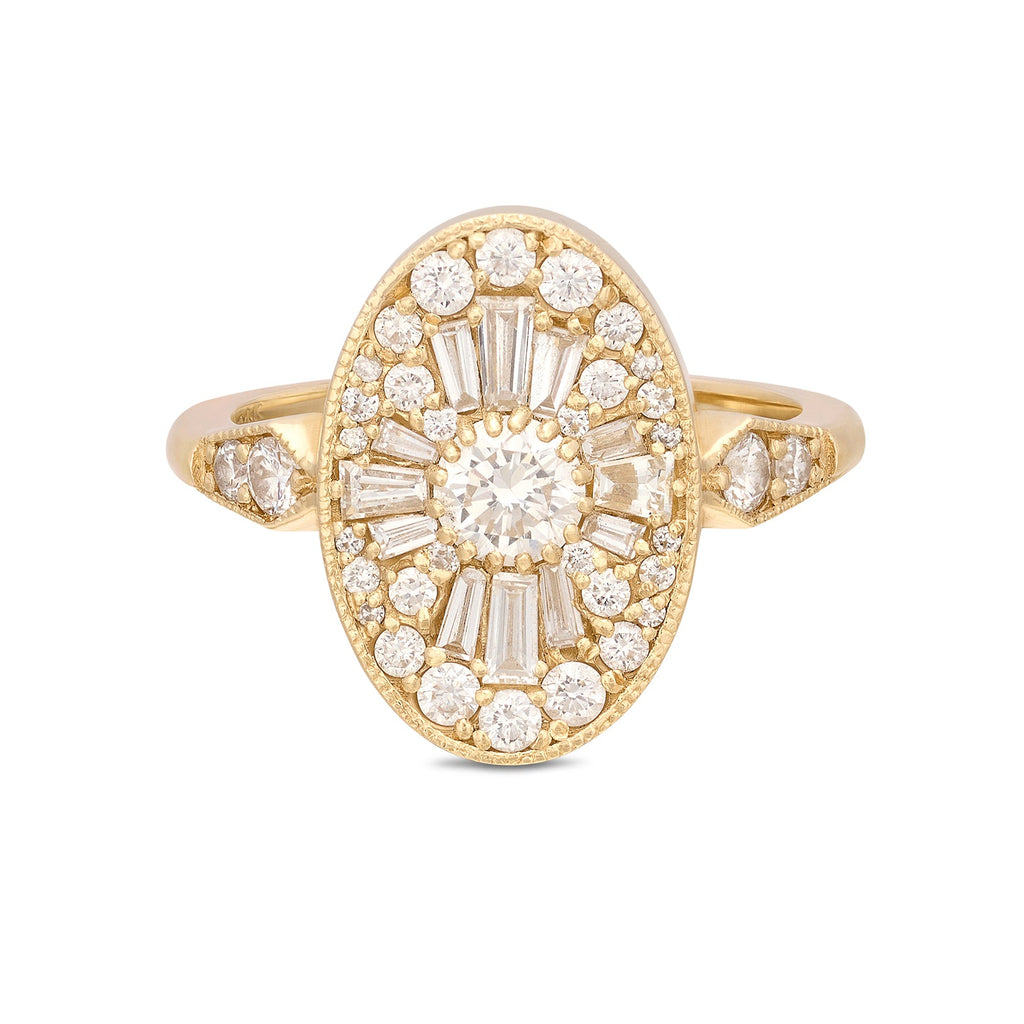 Estate Yellow Gold Multi-Diamond Ring