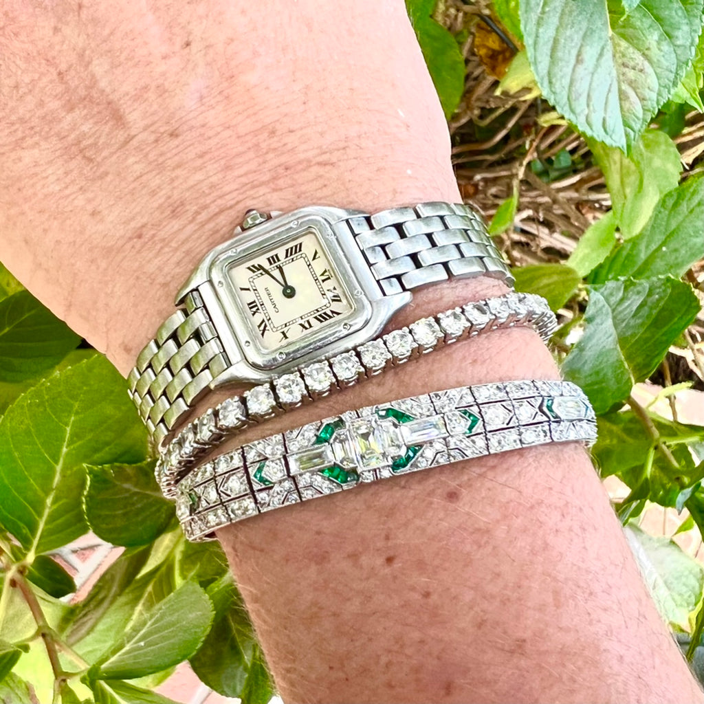 Art Deco Diamond & Emerald Bracelet, circa 1920s