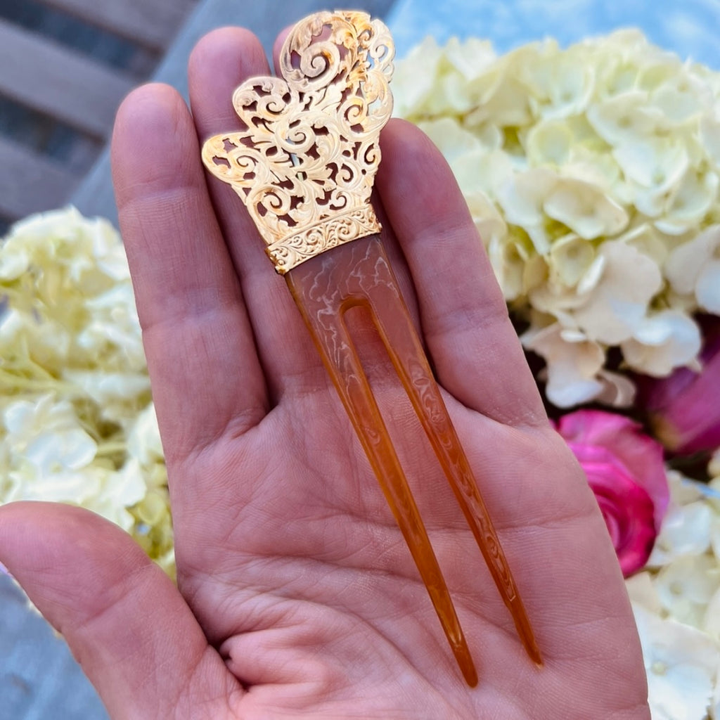 18k Gold Antique Hair Ornament