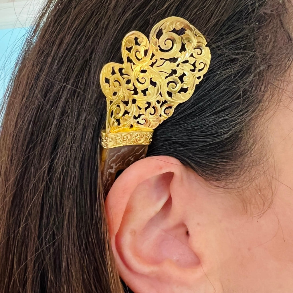 18k Gold Antique Hair Ornament