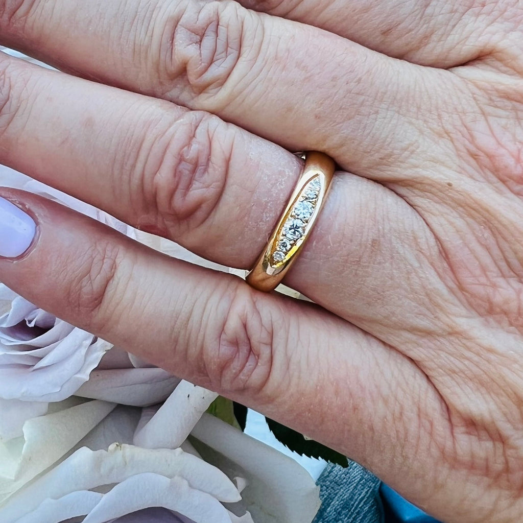 Antique 18k Gold & Diamond Band