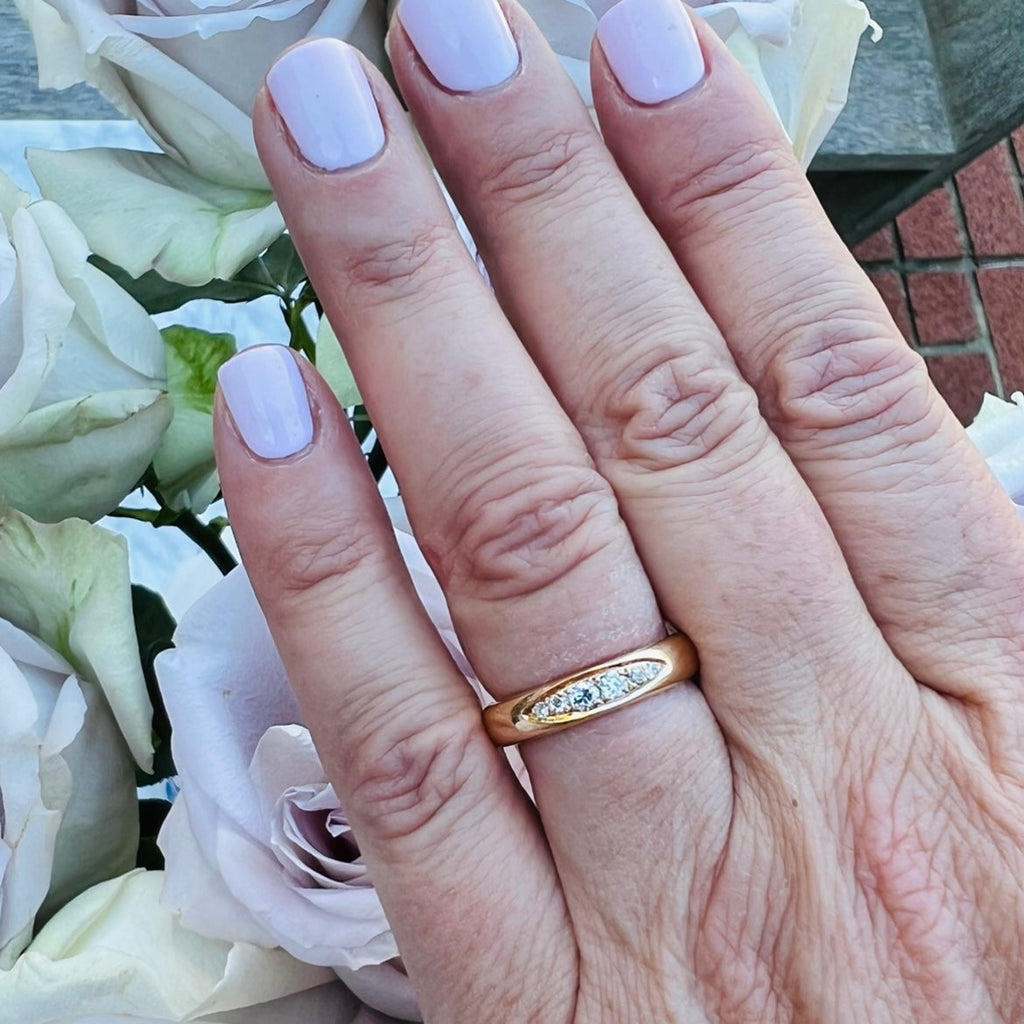 Antique 18k Gold & Diamond Band