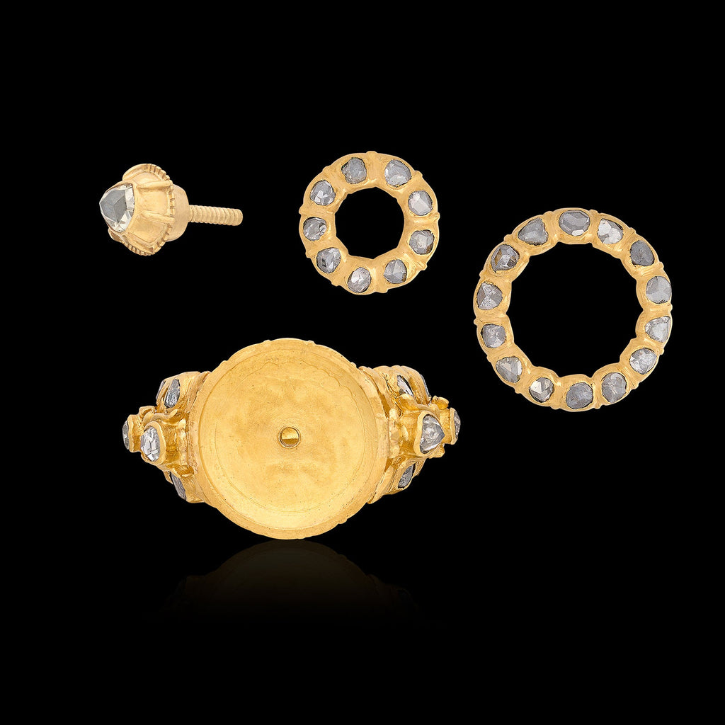 Antique 22k Gold & Diamond Poison Ring