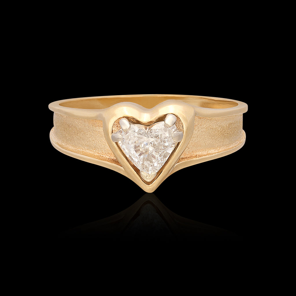 Heart-Shaped Diamond 14k Gold Engagement Ring