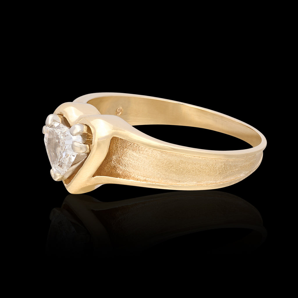 Heart-Shaped Diamond 14k Gold Engagement Ring