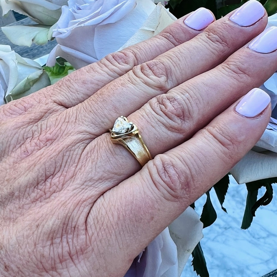 Heart-Shaped Diamond 14k Gold Engagement Ring