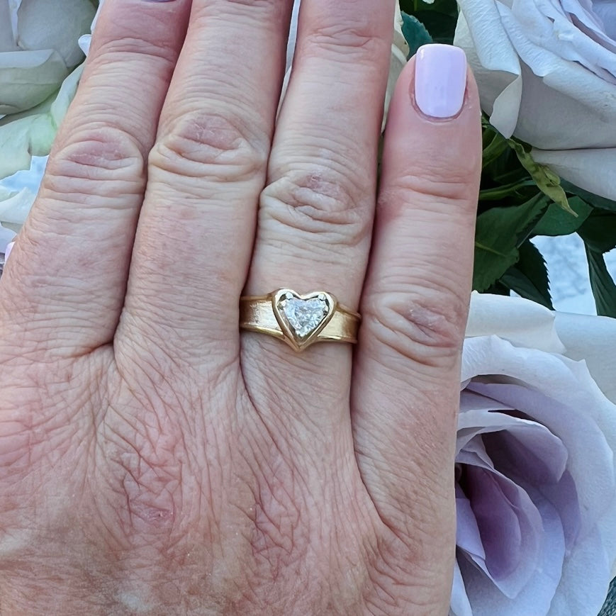 Heart-Shaped Diamond 14k Gold Engagement Ring