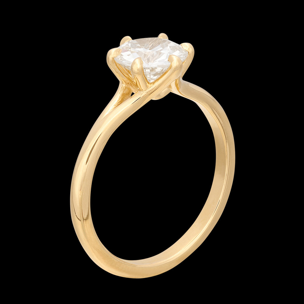 1.17ct Old Euro Diamond & Yellow Gold Engagement Ring