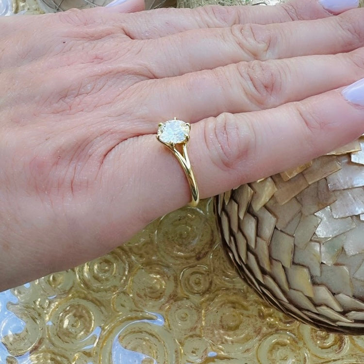 1.17ct Old Euro Diamond & Yellow Gold Engagement Ring