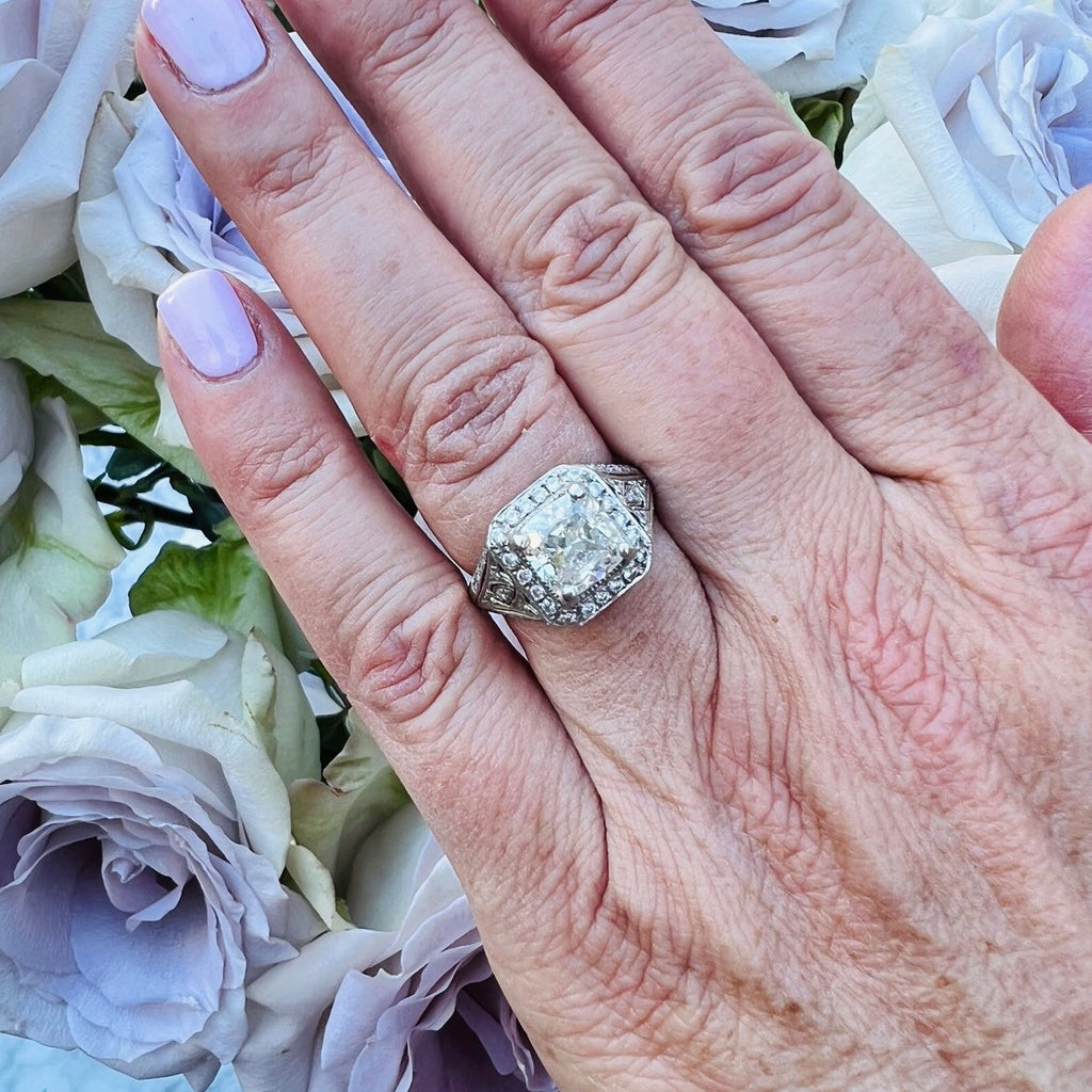 Internally Flawless Cushion Cut 2.85 Carat Gia Diamond Platinum Ring